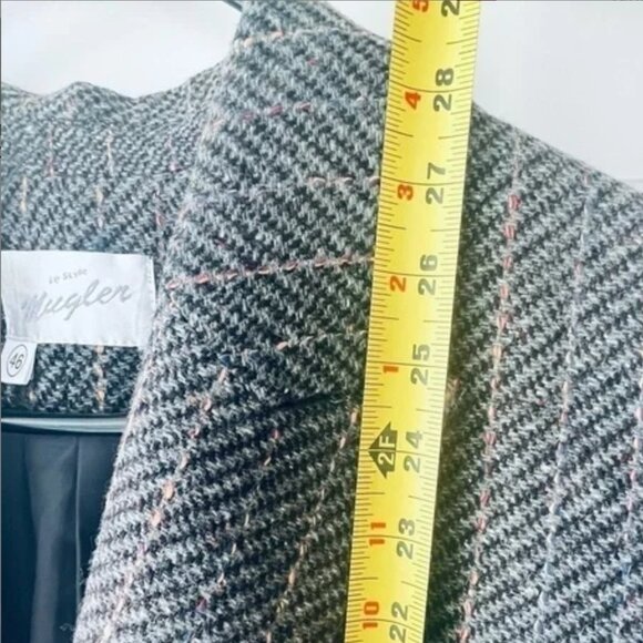 MUGLER VINTAGE WOOL TEXTURED BLAZER PINK STRIPES  SIZE 46 THIERRY MUGLER - Picture 10 of 15